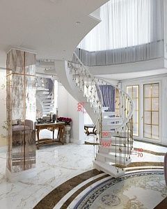 3D-проект лестницы в интерьере клиента