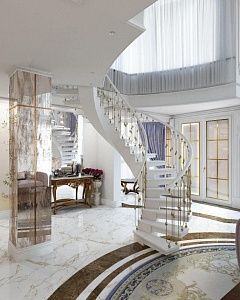 3D-проект лестницы в интерьере клиента